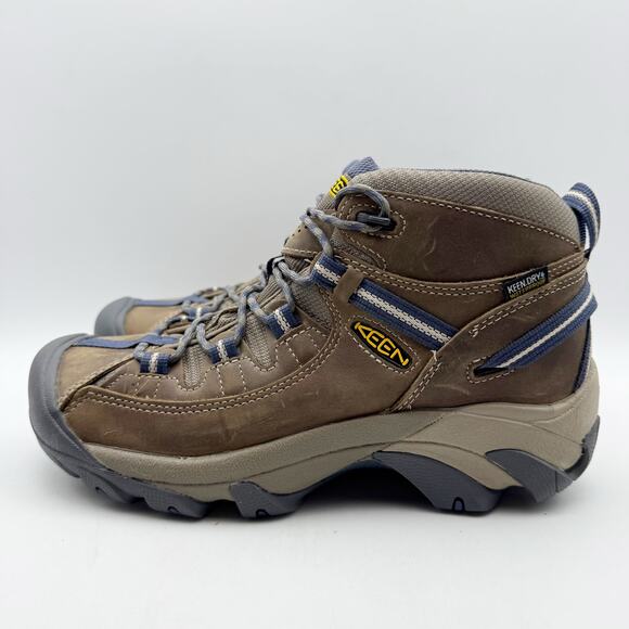 Keen Womens Targhee ll Mid Hiking Boot US 9.5 Brown Blue Waterproof Leather NWOB - Picture 8 of 12